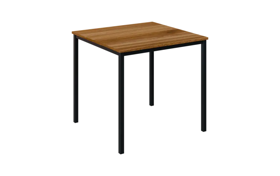 JPT 80 Jídelní stůl 800 x 800 mm, deska ořech světlý / podnož černá